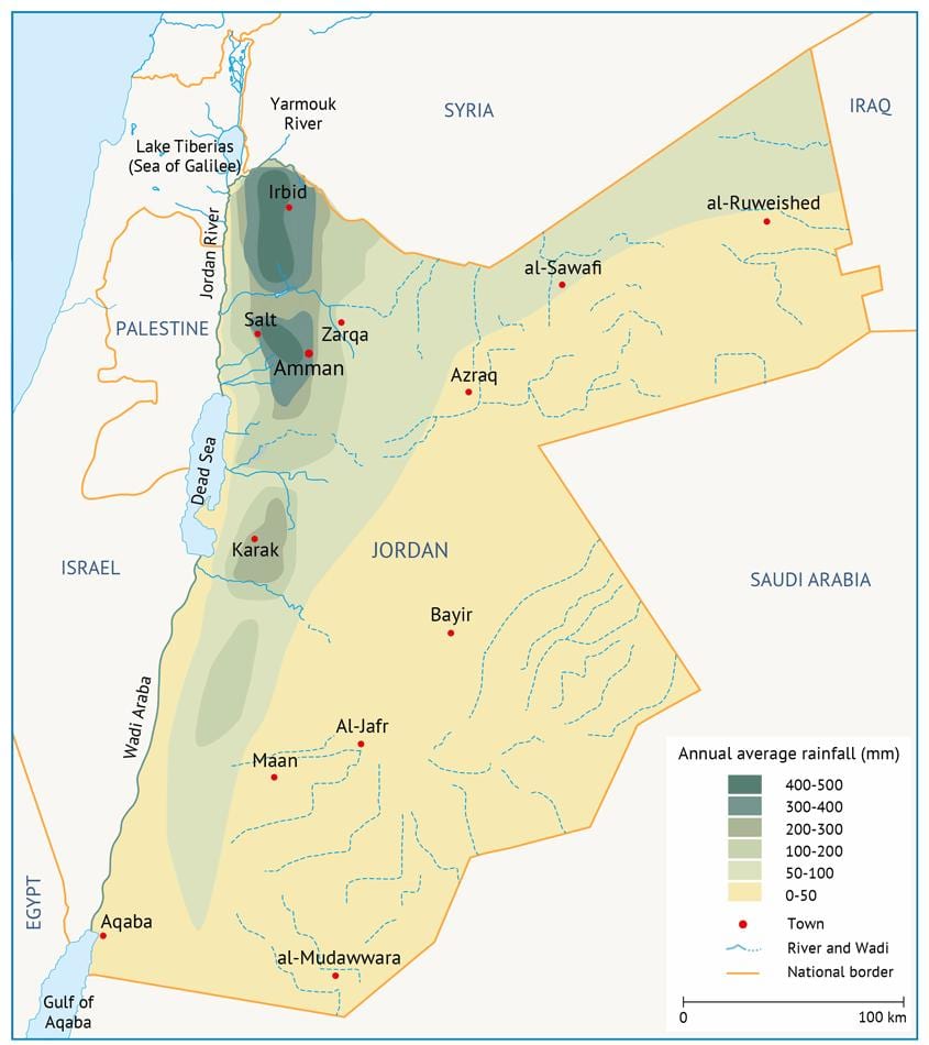 ramani ya Jordan jiografia