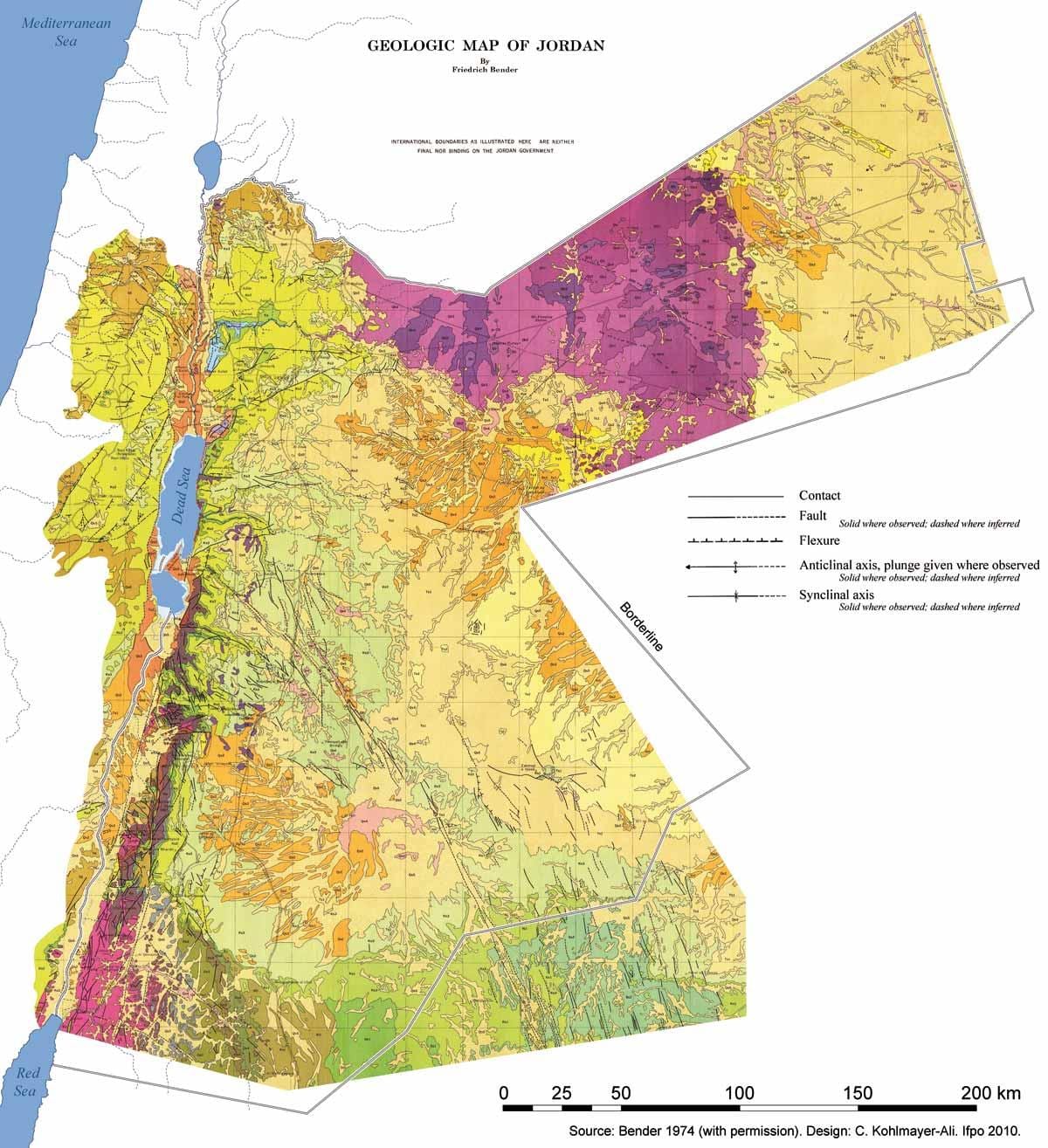 ramani ya Jordan jiolojia