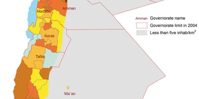Ramani ya Jordan idadi ya watu