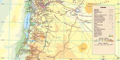 Ramani ya kimwili ramani ya Jordan
