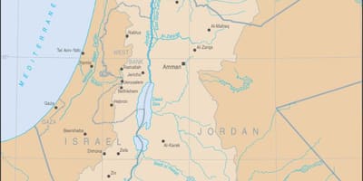 Ramani ya mto Jordan juu ya dunia